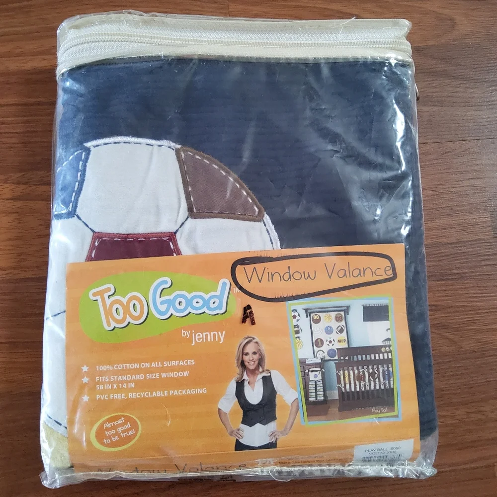 Too Good Baby Nursery Window Valance Sports Football Soccer Basketball Baseball